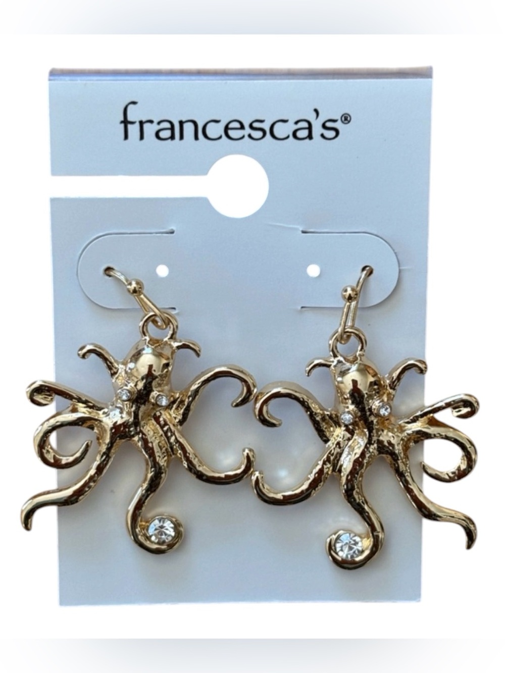 Francesca's Collections Courtney Octopus Drop Gold Colored Earrings